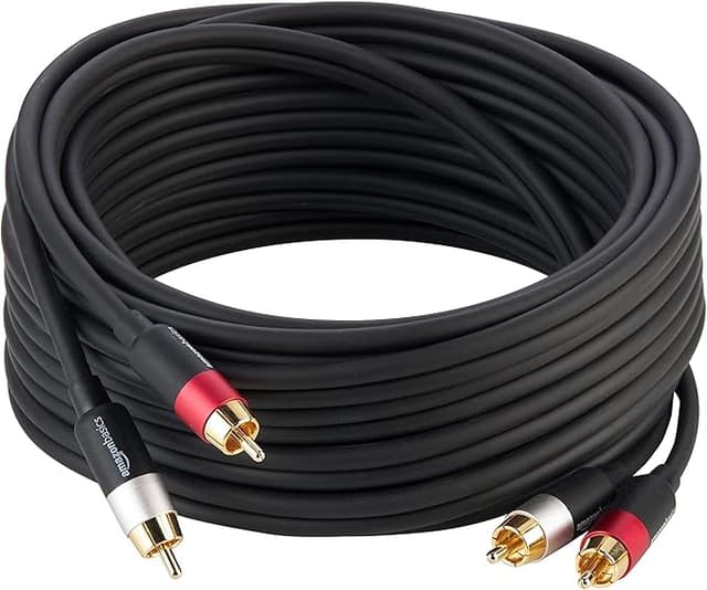 Amazon Basics 7.5m 2 Male to 2 Male RCA Audio Cable - Anthracite